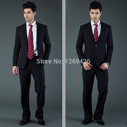 Hot sale Best mens suits and tuxedos suit for men blue black light gray two button two pieces coat+pants free shipping