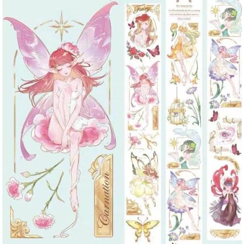 Fairy Girl PET Tapes Bullet Journal Masking Tape Adhesive Tape DIY Scrapbooking PET Stickers