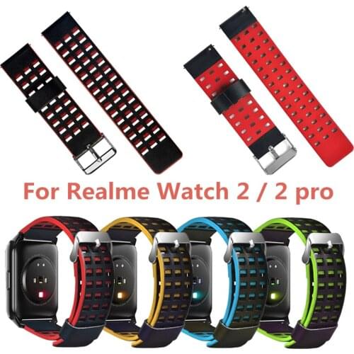 Leather Band For Realme Watch 2/2 Pro Strap Double Color Bracelet correa Wristband For Realme Watch2 Pro Watch Accessories