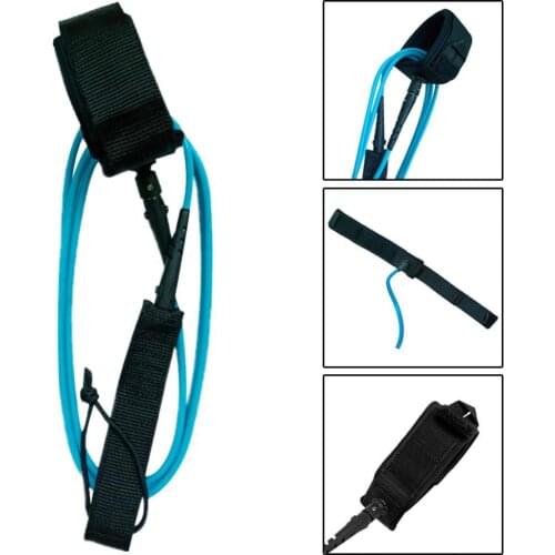 60%HOT6 Feet 5.5mm Surfboard Foot Rope Safety TPU Nylon Stainless Steel Surf Leash