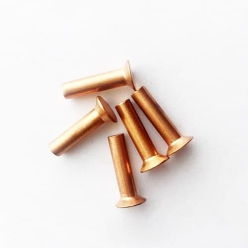 M4 Copper Rivet Countersunk Head Solid Rivets Brass Flat Cap Nail 20-30mm Length 4mm Diameter