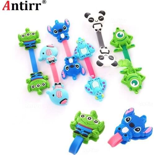 Cartoon Charger USB Cable Winder Data line Protector Earphone Wire Cord Organizer Management fastener Marker Holder Button fixer