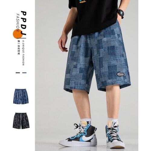 Summer Casual Shorts Men Hip Hop Streetwear Printing Mens Beach Shorts 2021 Japanese Style Men Loose Knee Length Pants