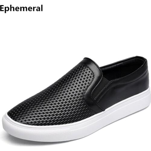 Unisex Cheap Men Designer Genuine Real Leather Plus Size 48 Breathable Platform Single Casual Loafers Slip-on Cow Split Creepers