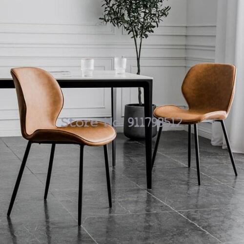 Nordic dining chair home net red light luxury backrest makeup stool modern minimalist restaurant table and chair cafe leather ch