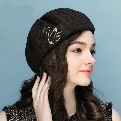 Autumn Winter New Lady Beret Hat Korean Wool Warm Elegant Fashion Girls Berets Hats Women Vintage All-match Woolen Cap H6743