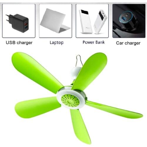 5W Remote Control Timing USB Ceiling Fan Air Cooler USB Fans for Bed Camping Outdoor Hanging Camper Tents Hanger Fan Dropship