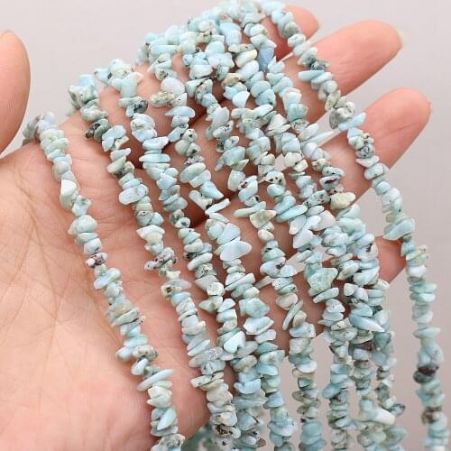 Natural Gravel Stone Beads Irregural Natural Aquamarines Beads for Making Jewelry Necklace Size 3x5-4x6mm Length 40cm