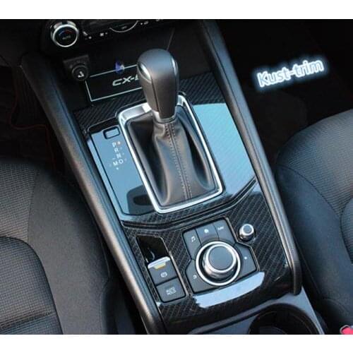 For Mazda CX-5 CX5 2017 2018 Interior Carbon Fiber Gear box Panel Cover Trim
