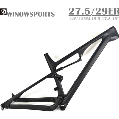 Winowsports new arrive Enduro/XC 27.5er full suspension carbon frame mtb 148*12mm boost 29er thru axle 120mm travel BB92 BSA SGS