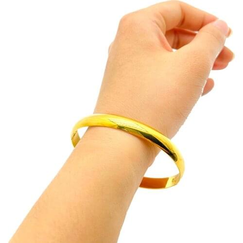 1Pcs/Lot Dubai glaze Gold Color Bangles for Women Men Ethiopian Bracelets African Jewelry Saudi Arabic Wedding Bride Gift