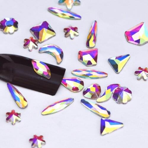 20PCS K9 Rhinestones 32 Shapes Crystal AB Non Hot Fix Rhinestones Glass Glitter Rhinestone For Nail Art Decorations B3668