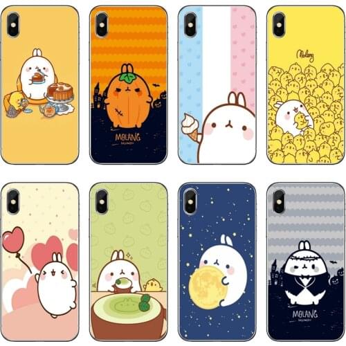 Molang Rabbit Accessories Phone Case For iPhone 12 11 Pro Max Mini XS Max XR X 8 7 Plus 6 6S Plus 5 5S SE 2020