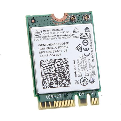 Wireless Adapter Card for Intel Dual band Wireless-AC 3165 3165NGW NGFF 433Mbps Wifi Bluetooth BT 4.0 for dell asus acer sony