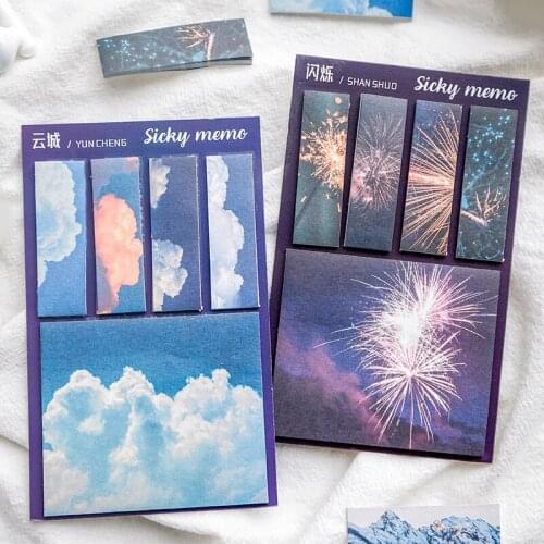 100 Sheets/pack Enjoy Life Memo Pad Multi Label Tag Cherry Flower Moon Theme Cute Sticky Scrapbooking Kawaii Notepad Diary F436