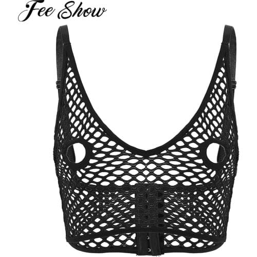 Black Summer Erotic Hollow Out Netted Bra Top Women Sexy Fishnet Lingerie Tops Bustier Bra Ladies Vest Bralette Bra Nightwear