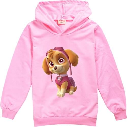 PAW PATROL Girls Kids Spring Autumn Hoodie T Shirt Children Baby Cartoon Print Hoody Tops Sweatshirt Casual Wear Clothes