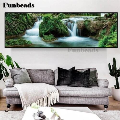 Diy 5d diamond mazayka landscape waterfall diamond painting full square/round drill animals embroidery rhinestone kit FF4252
