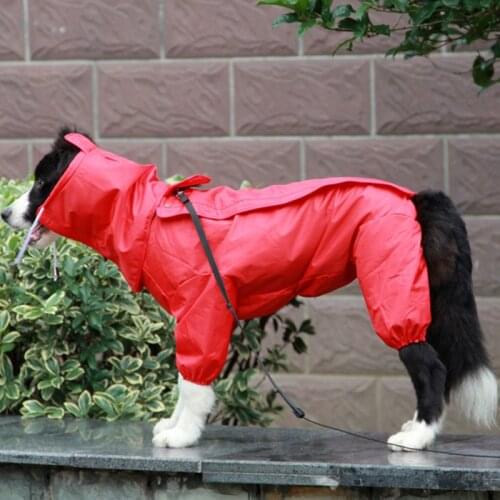 Large Dog Jumpsuit Raincoat Clothes Labrador Waterproof Rain For Big Medium Small Pet Golden Retriever Outdoor Clothing Coat