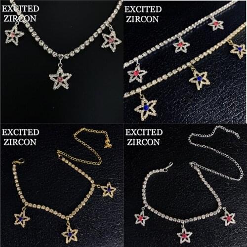 Europe and the United States fashion hot sale new exquisite pentagram bracelet bling rhinestone crystal jewelry girl gift