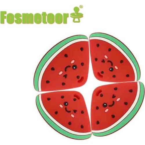 Fosmeteor Watermelon Silicone Baby Beads Cartoon Fruit DIY Pacifier Virtual Sensory Jewelry Gift Toy Accessory Teething Bead