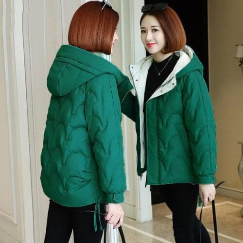 Short Winter Jacket Women Parka Coat Warm Thick Down Cotton Coat Female Loose Hooded Cotton Padded Outerwear Women Winter Jacket