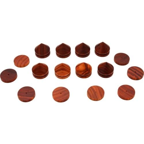 Mayitr 8pcs 23mm Rosewood Speaker Shockproof Spike Kits High Quality Speaker Isolation Cone Stand Feet + Base Pad