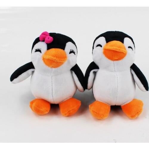 20pcs/lot 11cm Cute Mini lovers Penguin Plush Toys Stuffed Soft Animals plush Kawaii doll for baby kids gifts free shipping