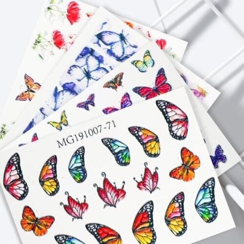 1 Sheet butterfly Flower 5D Nail Stickers Embossed Nail Sticker Transfer Sticker Nail Art DIY Design 3D Manicure Decoration