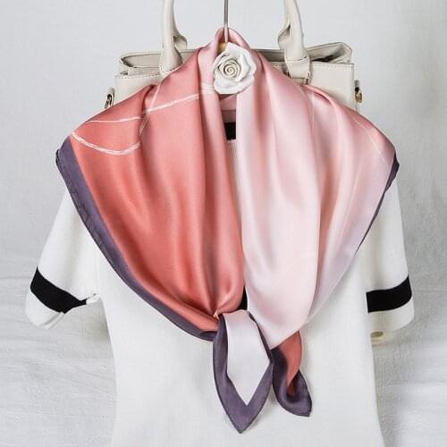 2021 New Silk Square Scarf Women Bandana Print Bag Scarves Head Band Fashion Lady Hair Shawl and Wraps Female Neckerchief Hijab