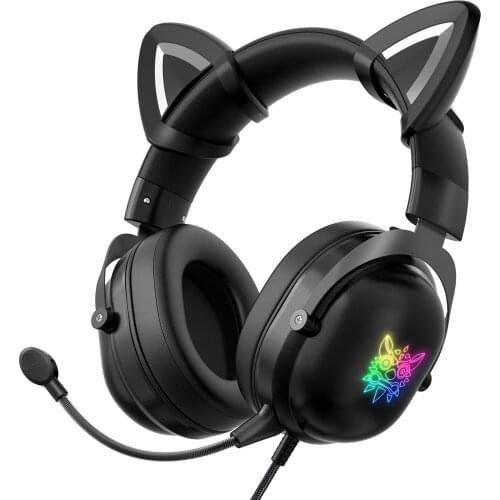 ONIKUMA X11 Wired Headphones Stereo Gaming Headset Surround Bass Gaming Earphone Over-ear Game Headphone with Mic RGB Lights