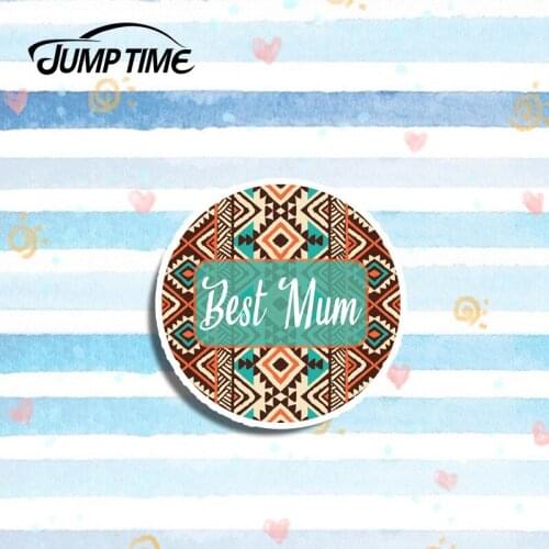 Jump Time 13cm x 13cm Best Mum Vinyl Stickers Mummy Mother Sticker Car Travel Luggage Tag Decal Decor Window Bumper Waterproof