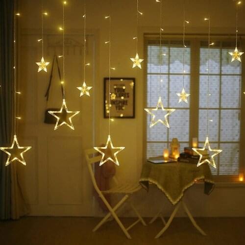 Christmas Decor for Home Christmas Lights Star Curtain Garland Fairy String Lights 220V Christmas Ornament Navidad new year 2022