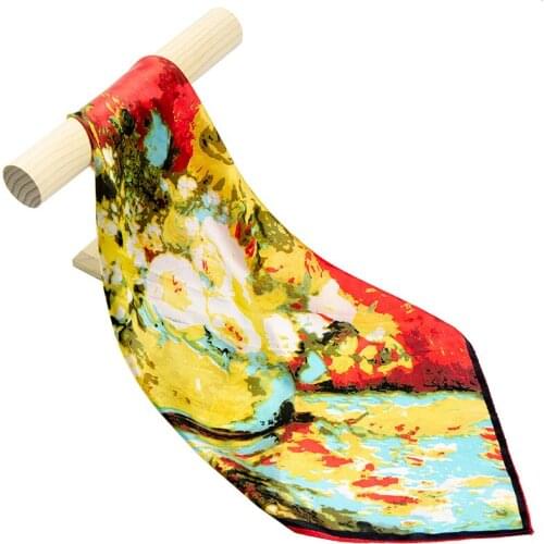 Natural Silk Scarf Women Bandana Female Sunflower Hair Scarf for Women Silk Headband Fashion Womens Square Silk Face Mask Scarf