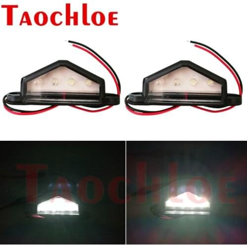 2Pcs 12V 24V LED Truck License Plate Lights Trailer Tractor Bus LED License Lamp White Signal Lamps