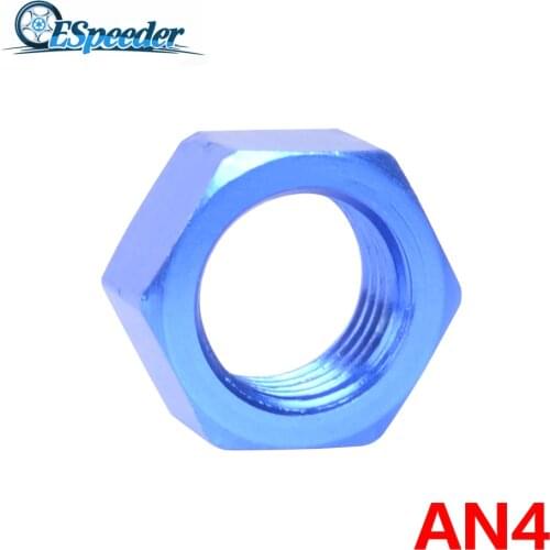 ESPEEDER AN4 Seal Locking Fitting Adapter Bulkhead Aluminum Anodized Nut Blue Oil Fuel Fittings