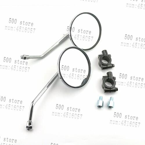 High quality one pair 8mm 10mm universal Motorcycle Mirrors accessories side Mirror round mirror motorcycle chrome