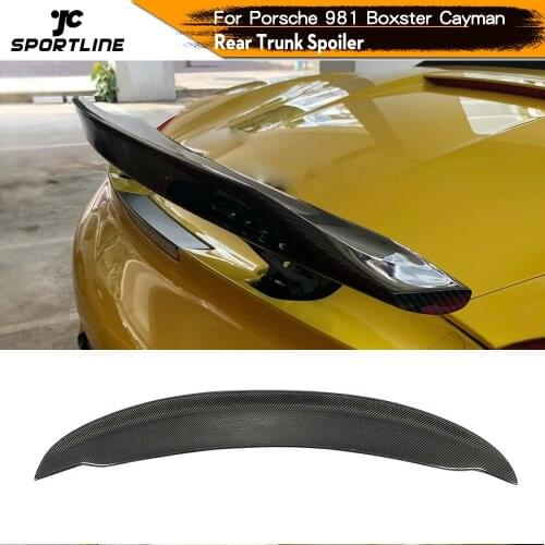 Carbon Fiber Rear Trunk Spoiler for Porsche Cayman 981 Coupe 2010 - 2016 Rear Wing Spoiler Boot Lid
