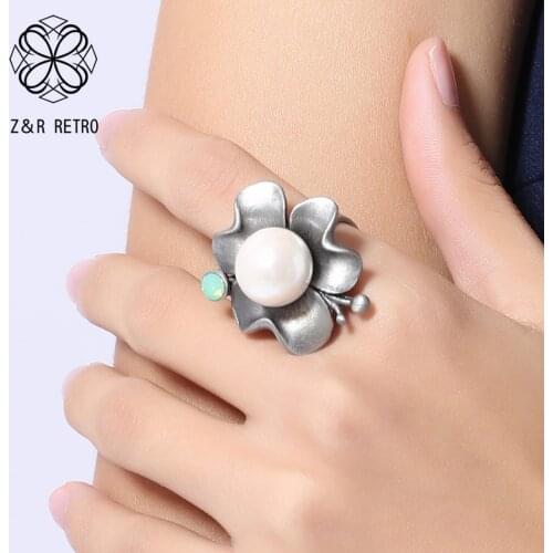 Flower Engagement Ring Jewelry With Beads For Women Wholesale Lots Bulk Paired Rings Jewelry 2020 Present for New Year For Women