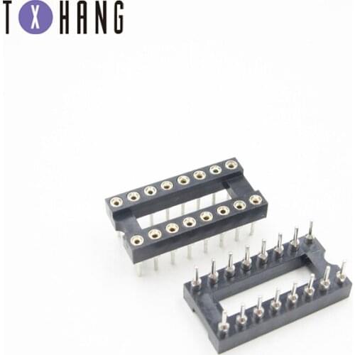 10PCS 16Pin DIP SIP Round IC Sockets Adaptor Solder Type Gold Plated Machined diy electronics
