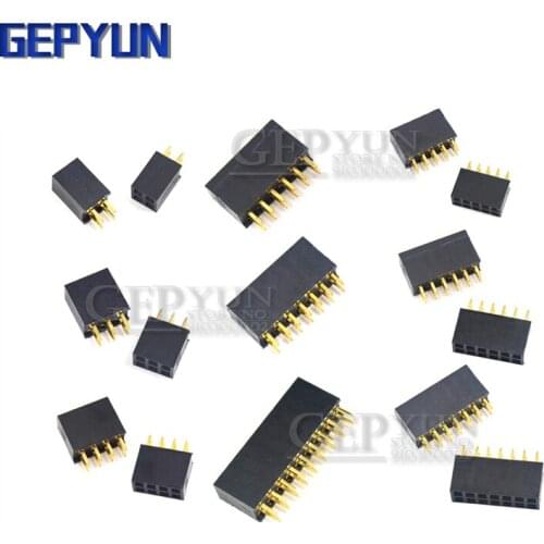 10PCS Double Row Pin Female Header Socket Pitch 2.54mm 2*2p 3PIN 4PIN 5PIN 6PIN 7PIN 8PIN 9PIN 20PIN Connector Gepyun