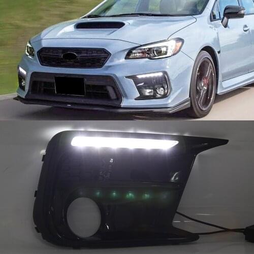 2PCS Car LED DRL Daytime Running Light For Subaru WRX 2018 2019 2020 2021 Fog lamp cover Waterproof
