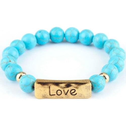 ZWPON 2020 New Natural Stone Beaded Carter Bracelets for Women Vintage Bar Charm Bracelet Adjustable Bracelets