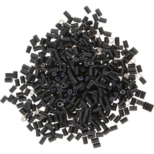 500pcs Copper Micro Link Tubes Rings 3mm Beads Lined for I Tip Hair Extension,Black/ Brown for Choose