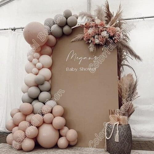 70pcs Double MacaGray Cream Peach Latex Balloon Arch Wedding Birthday Baby Shower Party Backdrop Holiday Dinner Table Decoration