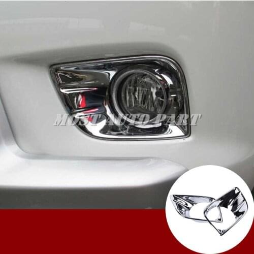 ABS Chrome Front Fog Light Lamp Trim Cover 2pcs For Toyota Prado FJ150 2010-2013 Car accesories interior Car decoration