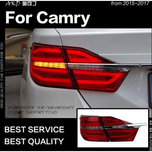 AKD Car Styling for Toyota Camry Tail Lights 2015-2017 New Camry V55 LED Tail Lamp LED DRL Signal Brake Reverse auto Accessories