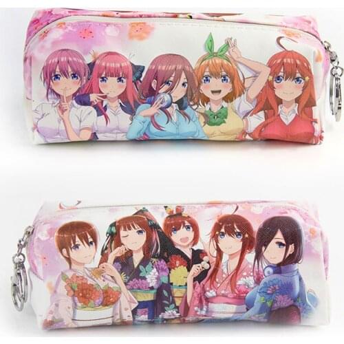 Anime The Quintessential Quintuplets Date A Live PU Leather Cosmetic Bag Touhou Zipper Pencil Bag