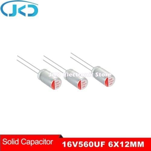 Free Shipping 100PCS 16V 560UF 6*12mm New Motherboard Graphics Card Solid Capacitor Low ESR 560UF 16V High Quality