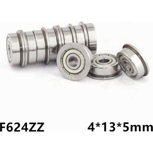 [CMF624ZZ]Free Shipping 10pcs high quality flange bushing deep groove ball bearing F624zz F624 F624-2ZZ bearing 4*13*5*15*1mm